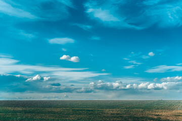 Washington farm field with cloudy sky