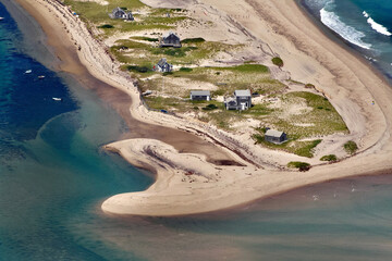 Beach Cottages at Chatham, Cape Cod Lost to Erosion on Outer Beach Aerial