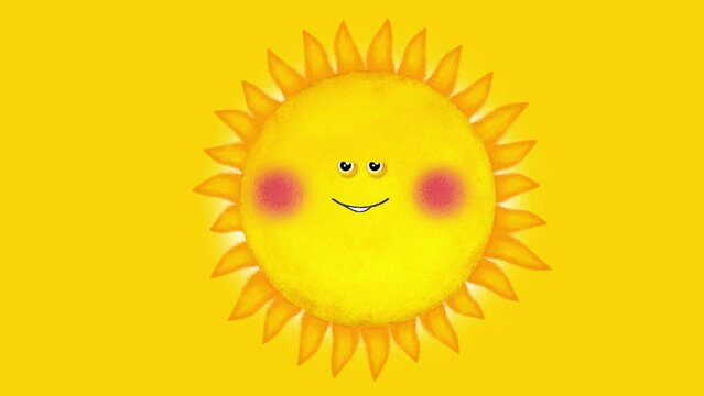Sun happy cartoon singing. Seamless isolated loop, dynamic mouth. Good as background for music material, videoclip, karaoke, etc... Alpha channel included.