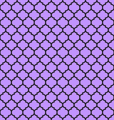 Fototapeta premium Purple Moroccan pattern with black edge. Black border on violet background.