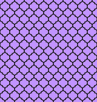 Purple Moroccan pattern with black edge. Black border on violet background.
