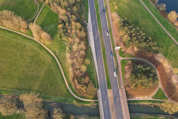 Best View of Caldecott Lake of England (caldecotte lake) drone footage