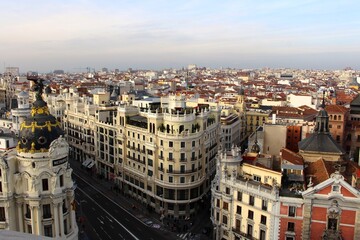 Obraz premium panorama view of european city madrid