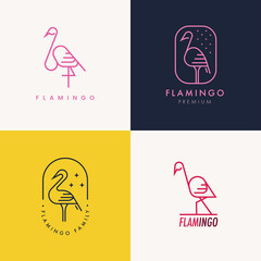 collection of flamingo logo concept © Astatine