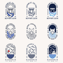 collection of japanese style logo concept