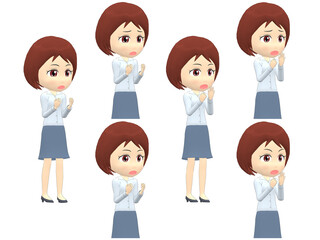 [Surprise A] Woman shirts bob haircut oblique angle