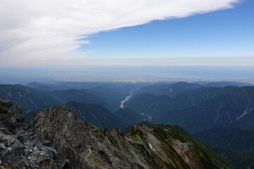 Fototapeta na wymiar 剱岳から望む富山湾