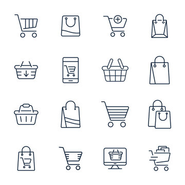 Shopping Cart icons set . Shopping Cart pack symbol vector elements for infographic web