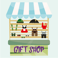 Isolated gift shop with traditional german objects Vector