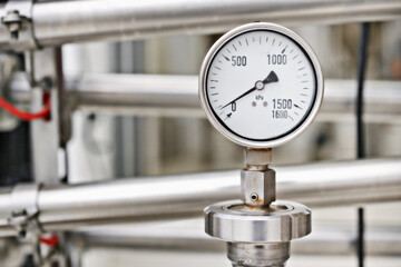 Perfect pressure. A cropped shot of equipment at a brewery.