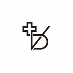 letter vd plus medical simple geometric line logo vector