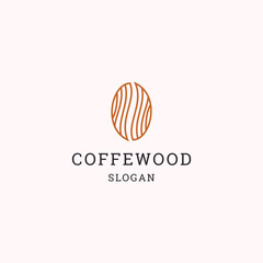 Coffe wood logo icon design template vector illustration