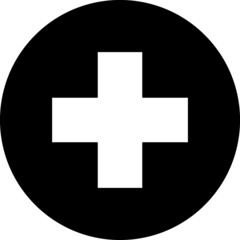 Medical cross. black flat icon. Illustration symbol on white background.eps