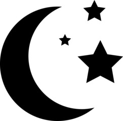 Moon and star icon vector for your web design, logo, UI. illustration.eps