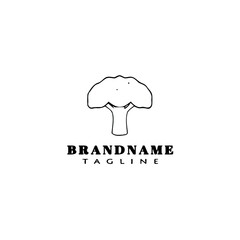 broccoli logo cartoon icon design template black isolated vector