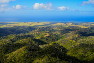 Aerial view of the west of Kauai island in Hawaii, United States