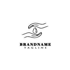 healing hand logo cartoon icon design template black isolated vector illustration