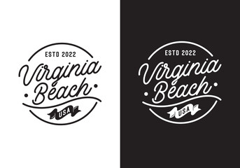 Typography Logo Virginia Beach Vector Illustration Template Good for Any Industry