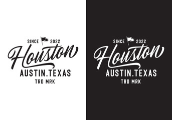 Typography Logo Houston Austin Texas Vector Illustration Template Good for Any Industry
