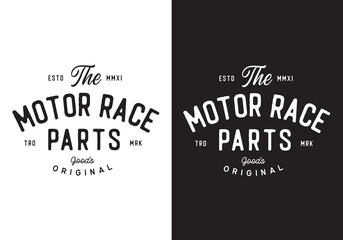 Typography Logo Motor Race Parts Vector Illustration Template Good for Any Industry