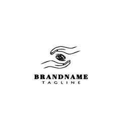 healing hand logo cartoon icon design template black isolated vector illustration