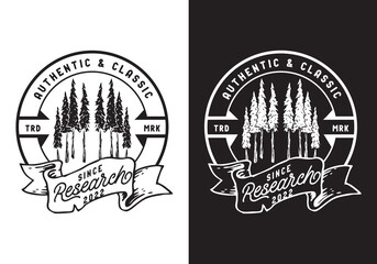 Typography Logo Research Pine Vector Illustration Template Good for Any Industry