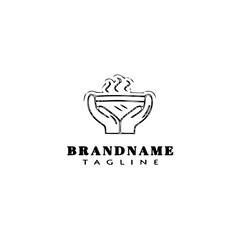 healing hand logo cartoon icon design template black isolated vector illustration