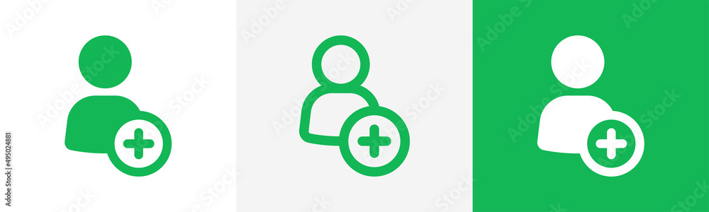 Aufkleber add friend icon collection. add new user icon set. vector illustration