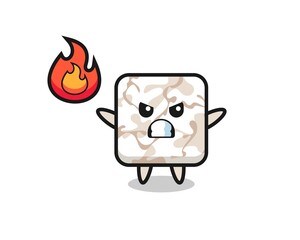 ceramic tile character cartoon with angry gesture
