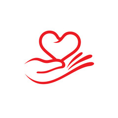 Hand with heart logo