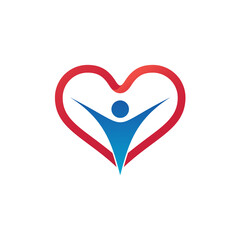 Heart With Human Shape Logo Vector