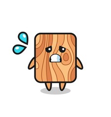 plank wood mascot character with afraid gesture