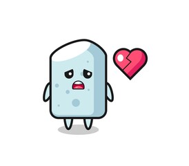 chalk cartoon illustration is broken heart