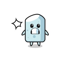 chalk character cartoon with shocked gesture