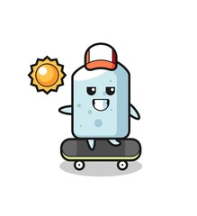 chalk character illustration ride a skateboard