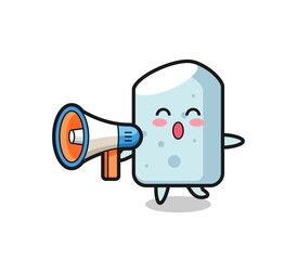Fototapeta premium chalk character illustration holding a megaphone