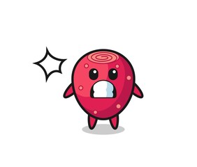 prickly pear character cartoon with shocked gesture