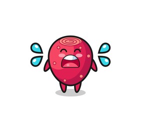 prickly pear cartoon illustration with crying gesture
