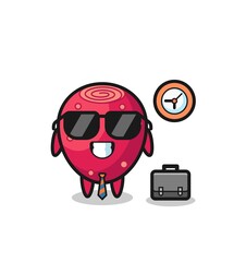 Cartoon mascot of prickly pear as a businessman