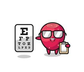 Illustration of prickly pear mascot as an ophthalmology