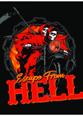 Escape From Hell Vector Design for t-shirt graphics, banners, fashion prints, slogan tees, stickers, flyers, posters and other creative uses	
