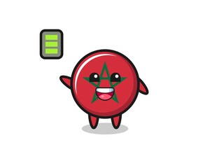 morocco flag mascot character with energetic gesture