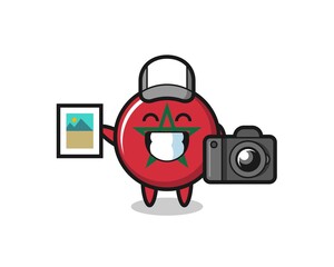 Character Illustration of morocco flag as a photographer