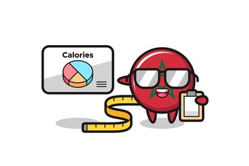 Illustration of morocco flag mascot as a dietitian