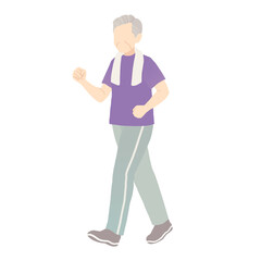 ウォーキングする男性（高齢者）