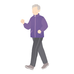 ウォーキングする男性（高齢者）