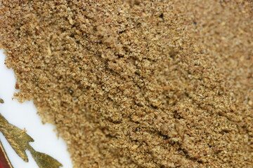 Coriander (Cilantro) powdered - Powdered coriander macro  detail ,