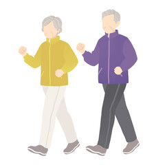 ウォーキングする人（高齢者）