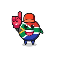 south africa illustration cartoon with number 1 fans glove