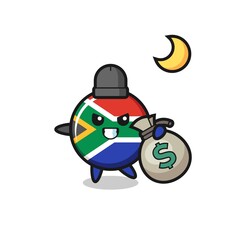 Illustration of south africa cartoon is stolen the money